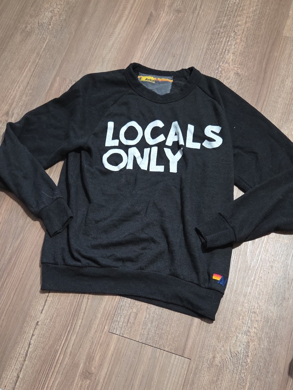 Aviator Nation Black 'LOCALS ONLY' Crewneck Sweatshirt